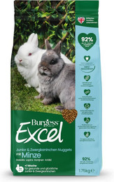 Produktbild von Burgess Excel Junior & Dwarf Rabbit Nuggets mit Minze - 1,75 kg