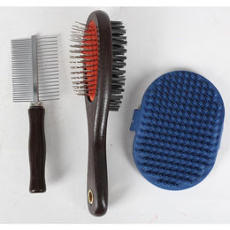 Produktbild von BURI Tierhaarentferner 6x Fellpflege Set 3 teilig Bürsten Kamm Hunde Katzen Haustiere Haarent