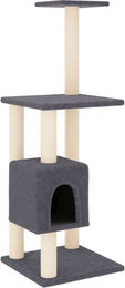 Produktbild von Bussandri Exclusive Kratzbaum mit Sisal-Kratzsäulen Dunkelgrau 104 cm