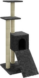 Bussandri Exclusive Kratzbaum mit Sisal-Kratzsäulen Dunkelgrau 92 cm – Bild 1 von 9