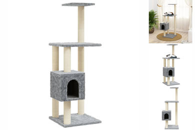 Produktbild von Bussandri Exclusive Kratzbaum mit Sisal-Kratzsäulen Hellgrau 104 cm
