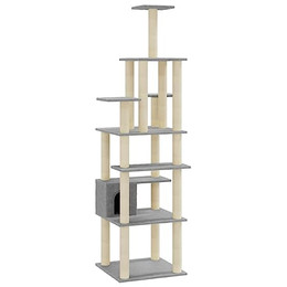 Produktbild von Bussandri Exclusive Kratzbaum mit Sisal-Kratzsäulen Hellgrau 183 cm