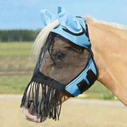 Busse Fliegenmaske FLY COVER FRANSEN GAP II hellblau/schwarz – Bild 1 von 5