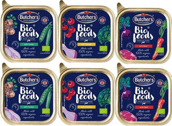 Produktbild von BUTCHER'S BIO foods Mix: Putenpastete, Rindpastete, Hühnerpastete 6x150g