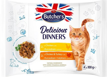 Produktbild von Butcher's Delicious Dinners Katze Mix Huhn & Truthahn - 32 x 100 g