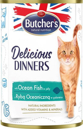 Produktbild von BUTCHER'S Delicious Dinners Katzenfutter Stücke mit Seefisch in Gelee - 48 x 400 g