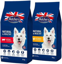 Produktbild von BUTCHER'S Natural&Healthy Mix Hundetrockenfutter mit Huhn und Rind - 2 x 15 kg