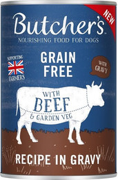Produktbild von Butcher's Original Rezept in Soße mit Rindfleisch Hundefutter - 24 x 400 g