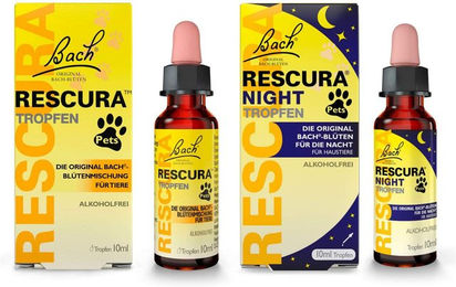 Bach Original Rescura Pets und Rescura Night Pets Tropfen Set 2x 10 ml für Tiere – Bild 1 von 1