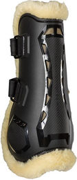 Back on Track Air Flow Fur Tendon Boots Geschlossene Vorderbeingamaschen für Pferde mit Fell in Schwarz oder Braun Größe S – Bild 1 von 2