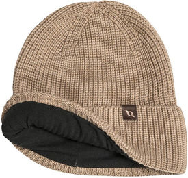 Back on Track Ava Rippstrickmütze aus Wolle mit umschlagbarem Rand OneSize Beige – Bild 1 von 3