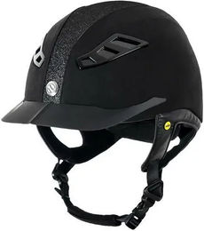 Back on Track EQ3 Lynx Mikrofaser-Helm mit Strass für Pferde Unisex – Bild 1 von 2