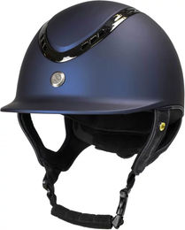 Produktbild von Back on Track EQ3 Pardus Smooth Reithelm mit Drehrad Schwarz Blau Größe 59/60 cm