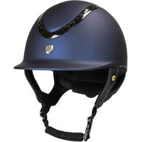 Produktbild von Back on Track EQ3 Pardus Smooth Reithelm mit Drehrad Schwarz Blau Größe 59/60 cm
