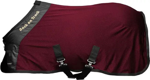 Back on Track Pony Mesh Rug Royal Deluxe Fleece Decke für Ponys in Rot und Braun – Bild 1 von 3