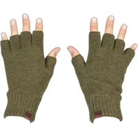 Produktbild von Back on Track Reithandschuhe mit halben Fingern aus Wolle für Damen und Herren Winter Grün S/M