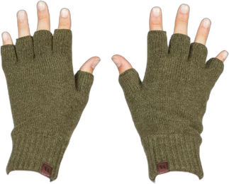 Back on Track Reithandschuhe Vide Halbhandschuhe aus Wolle für Winter Unisex Grau oder Olivegrün L/XL – Bild 1 von 7
