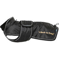 Produktbild von Back on Track Welltex Regenmantel für Hunde Schwarz 44 cm wasserabweisend