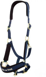 Produktbild von Back on Track Werano Halfter aus Neopren in Blau und Gold für Pferde