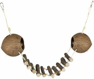 Back Zoo Nature Double Coconut Bridge Vogelleiter aus Kokosnuss Braun – Bild 1 von 2