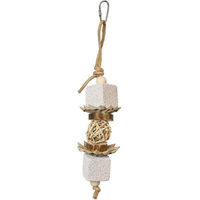 Produktbild von Back Zoo Nature Stone Block Naturstein Vogelspielzeug für Papageien und Vögel in Grau