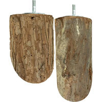 Produktbild von Back Zoo Nature Wood Slice Perch Sitzstange aus Holz für Vögel und Nagetiere in Braun Größe L