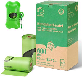 Bag2nature Hundekotbeutel biologisch abbaubar Grün 600 Stück – Bild 1 von 2