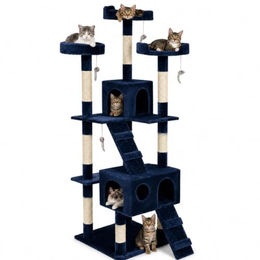 Bakaji Kratzbaum für Katzen aus Sisal in Blau mit 170 cm Höhe – Bild 1 von 7
