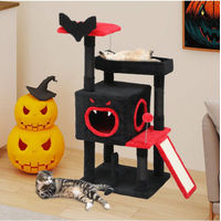 Produktbild von BALCONERA Gothic Kratzbaum für Katzen in Schwarz mit Sisalstämmen, Sitzstangen und Kletterrampe