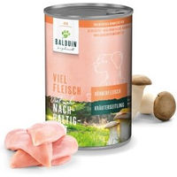 Produktbild von BALDUiN Hundefutter Huhn und Kräuterseitling 12x400g