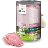 Produktbild von BALDUiN Hundefutter Pute und Kräuterseitling 12x400g