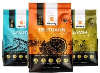 Produktbild von Balloony.pet German Shepherd Hundefutter 3er Mix Paket 30 kg hypoallergen und glutenfrei - 3 x 10 kg
