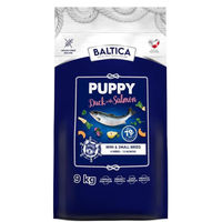 Produktbild von Baltic Excellent Welpenfutter Ente mit Lachs Getreidefreies Trockenfutter für kleine Rassen und Miniaturen 9kg
