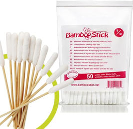 Bamboostick Ohrenreiniger aus Bambus S/M für kleine Hunde und Katzen 50 Stück – Bild 1 von 6