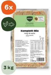 BARFER'S Komplett-Mix Huhn und Lachs für erwachsene Hunde getreidefrei und glutenfrei 6x500 g – Bild 1 von 1