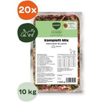 Produktbild von BARFER'S Komplett-Mix Kaninchen und Lamm für erwachsene Kaninchen 20x500 g