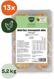 BARFER'S Würfel Komplett-Mix Geflügel für adulte Hunde 13x400 g – Bild 1 von 2