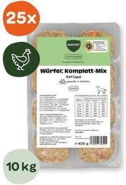 BARFER'S Würfel Komplett-Mix Geflügel für Hunde Adult Getreidefrei 25x400 g – Bild 1 von 2