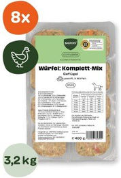 BARFER'S Würfel Komplett-Mix Geflügel für Hunde Adult Getreidefrei 400g – Bild 1 von 1