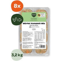 Produktbild von BARFER'S Würfel Komplett-Mix Huhn & Lachs für Hunde Adult Getreidefrei und Glutenfrei 8x400 g