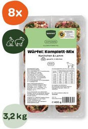 BARFER'S Würfel Komplett-Mix Kaninchen und Lamm für erwachsene Kaninchen 8x400 g – Bild 1 von 1