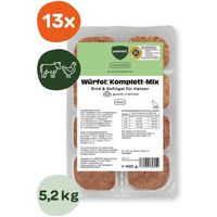 Produktbild von BARFER'S Würfel Komplett-Mix Rind und Geflügel für Katzen 13x400 g