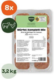 BARFER'S Würfel Komplett-Mix Rind und Geflügel für Katzen getreidefrei und glutenfrei 8x400 g – Bild 1 von 1