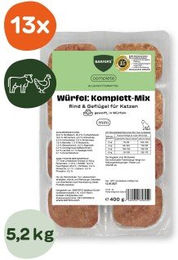 BARFER'S Würfel Komplett-Mix Rind und Geflügel Katzenfutter 25x400 g – Bild 1 von 2