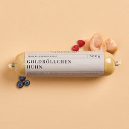 Produktbild von Barfgold Goldröllchen Huhn Belohnungssnack mit hohem Fleischanteil ohne Farb- und Aromastoffe 300 g