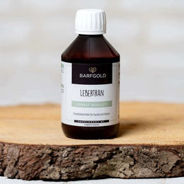 Produktbild von Barfgold Lebertran Fischöl als Nahrungsergänzung mit Vitaminen für Haut, Fell, Gelenke und Immunsystem 250 ml - 250 ml