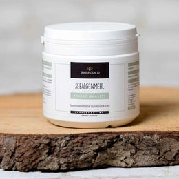 Produktbild von Barfgold Seealgenmehl Pulver als Mineralfutter und Verdauungshilfe für alle Tierarten 250 g - 250 g