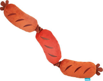 Bark Hundespielzeug Wurstkette Quietschspielzeug aus Baumwolle Braun Orange 32 x 20 x 5 cm – Bild 1 von 1