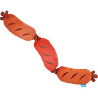 Produktbild von Bark Hundespielzeug Wurstkette Quietschspielzeug aus Baumwolle Braun Orange 32 x 20 x 5 cm