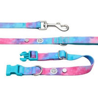 Produktbild von Barkalot Hundehalsband-Auslaufset mit Führleine aus Polyester in Blau Türkis Bunt Größe M